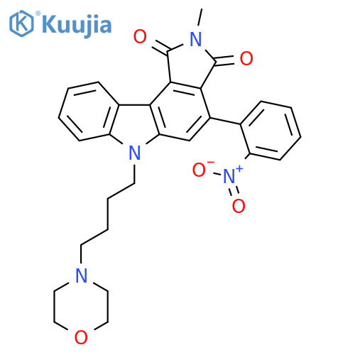 Pyrrolo[3,4-c]carbazole-1,3(2H,6H)-dione,2-methyl-6-[4-(4-morpholinyl)butyl]-4-(2-nitrophenyl)- structure