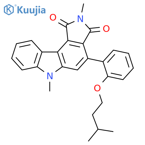 Pyrrolo[3,4-c]carbazole-1,3(2H,6H)-dione,2,6-dimethyl-4-[2-(3-methylbutoxy)phenyl]- structure