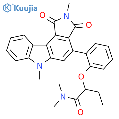 Butanamide,N,N-dimethyl-2-[2-(1,2,3,6-tetrahydro-2,6-dimethyl-1,3-dioxopyrrolo[3,4-c]carbazol-4-yl)phenoxy]- structure