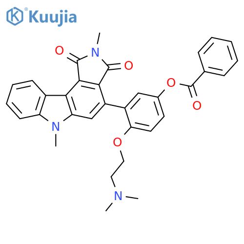 Pyrrolo[3,4-c]carbazole-1,3(2H,6H)-dione,4-[5-(benzoyloxy)-2-[2-(dimethylamino)ethoxy]phenyl]-2,6-dimethyl- structure