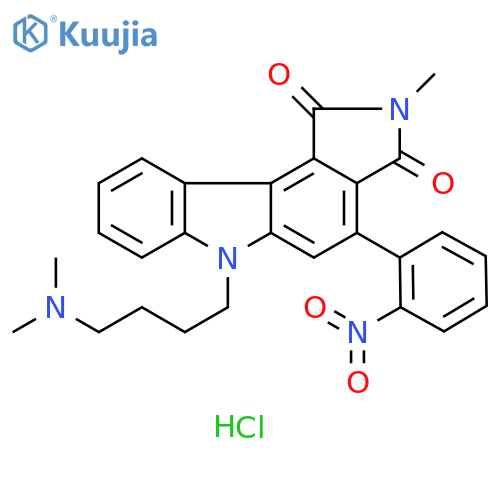 Pyrrolo[3,4-c]carbazole-1,3(2H,6H)-dione,6-[4-(dimethylamino)butyl]-2-methyl-4-(2-nitrophenyl)-,monohydrochloride structure