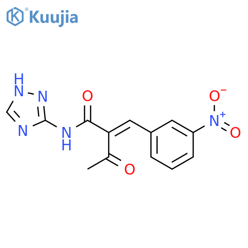 Butanamide, 2-[(3-nitrophenyl)methylene]-3-oxo-N-1H-1,2,4-triazol-3-yl- structure