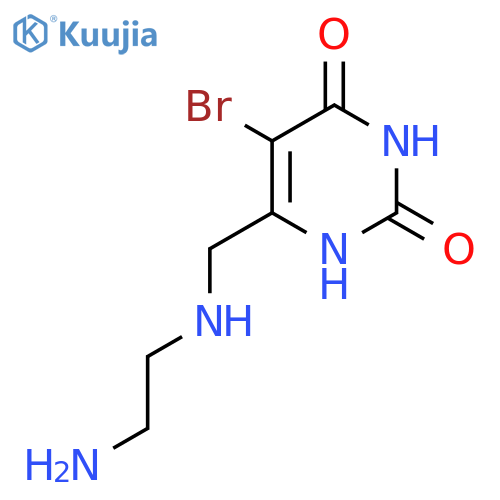 2,4(1H,3H)-Pyrimidinedione, 6-[[(2-aminoethyl)amino]methyl]-5-bromo- structure