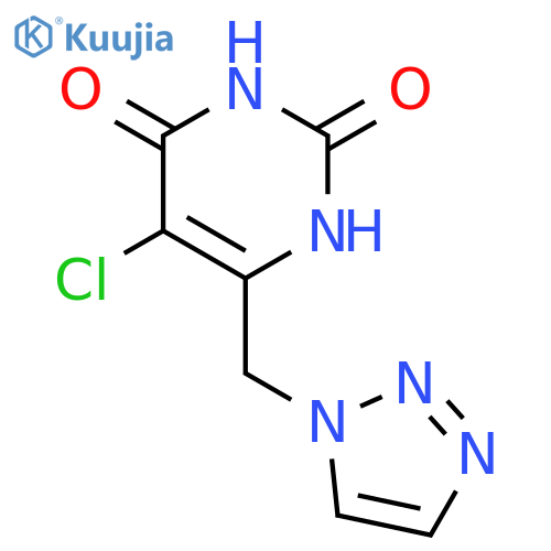 2,4(1H,3H)-Pyrimidinedione, 5-chloro-6-(1H-1,2,3-triazol-1-ylmethyl)- structure