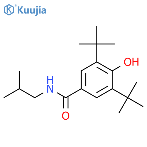 Benzamide, 3,5-bis(1,1-dimethylethyl)-4-hydroxy-N-(2-methylpropyl)- structure