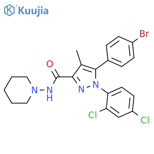 1H-Pyrazole-3-carboxamide,5-(4-bromophenyl)-1-(2,4-dichlorophenyl)-4-methyl-N-1-piperidinyl- structure
