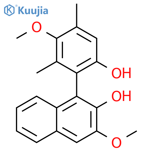 1-(6-Hydroxy-3-methoxy-2,4-dimethylphenyl)-3-methoxynaphthalen-2-ol structure