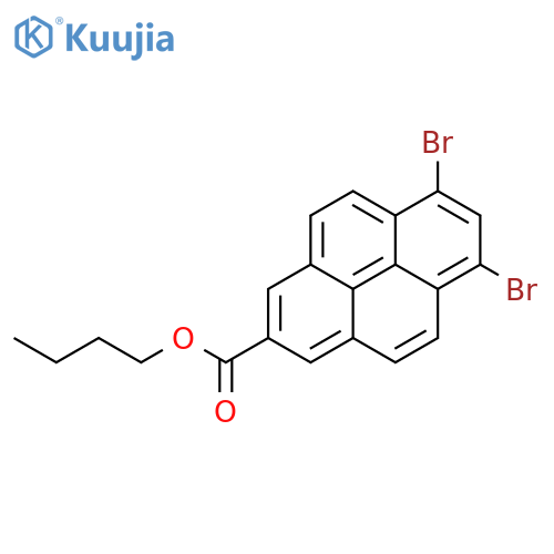 2-Pyrenecarboxylic acid, 6,8-dibromo-, butyl ester structure