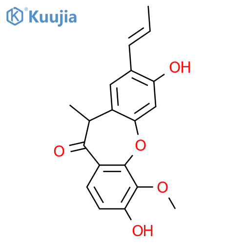3,7,11-Trihydroxy-6-methoxy-11-methyl-2-(1-propenyl)dibenz[b,f]oxepin-10(11H)-one; (R,E)-form, 8'-Deoxy structure