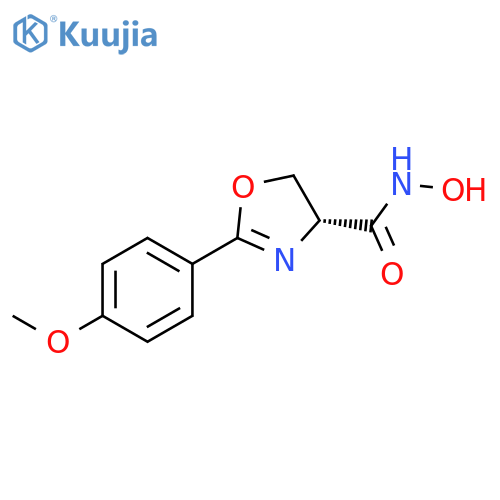 4-Oxazolecarboxamide, 4,5-dihydro-N-hydroxy-2-(4-methoxyphenyl)-, (4R)- structure