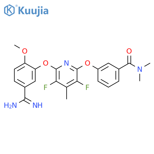 Benzamide,3-[[6-[5-(aminoiminomethyl)-2-methoxyphenoxy]-3,5-difluoro-4-methyl-2-pyridinyl]oxy]-N,N-dimethyl- structure