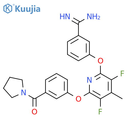 Pyrrolidine,1-[3-[[6-[3-(aminoiminomethyl)phenoxy]-3,5-difluoro-4-methyl-2-pyridinyl]oxy]benzoyl]- structure
