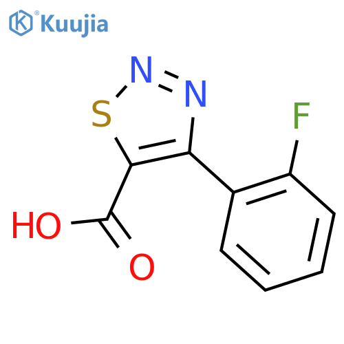 4-(2-fluorophenyl)-1,2,3-thiadiazole-5-carboxylic acid structure