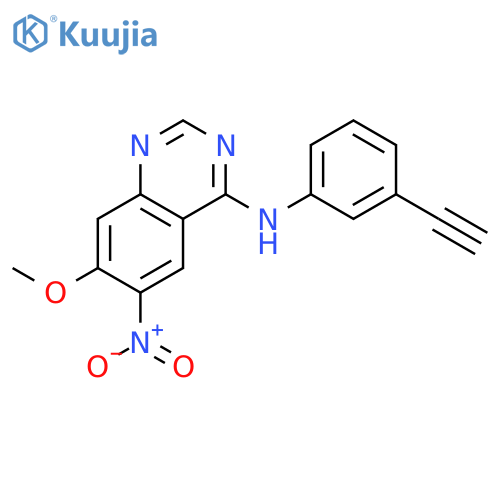 N-(3-ethynylphenyl)-7-methoxy-6-nitroquinazolin-4-amine structure