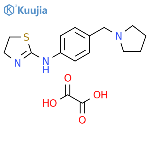 2-Thiazolamine, 4,5-dihydro-N-[4-(1-pyrrolidinylmethyl)phenyl]-,ethanedioate (1:2) structure