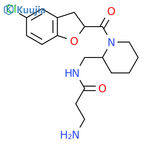 3-amino-N-{[1-(5-chloro-2,3-dihydro-1-benzofuran-2-carbonyl)piperidin-2-yl]methyl}propanamide structure