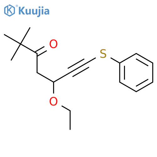 6-Heptyn-3-one, 5-ethoxy-2,2-dimethyl-7-(phenylthio)- structure