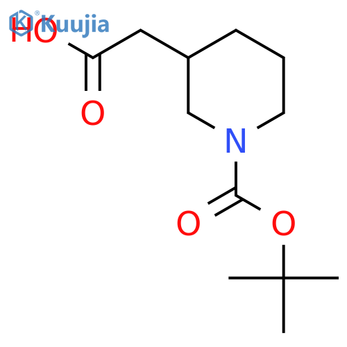 2-(1-tert-butoxycarbonyl-3-piperidyl)acetic acid structure