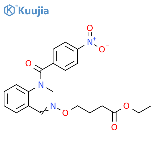 Butanoic acid,4-[[[[2-[methyl(4-nitrobenzoyl)amino]phenyl]methylene]amino]oxy]-, ethylester structure
