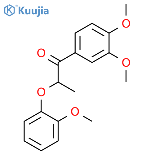 1-Propanone, 1-(3,4-dimethoxyphenyl)-2-(2-methoxyphenoxy)- structure