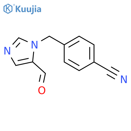 Benzonitrile,4-[(5-formyl-1H-imidazol-1-yl)methyl]- structure