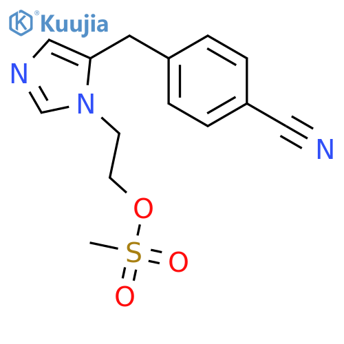 Benzonitrile, 4-[[1-[2-[(methylsulfonyl)oxy]ethyl]-1H-imidazol-5-yl]methyl]- structure