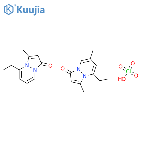 1H-Pyrazolo[1,2-a]pyridazin-1-one, 5-ethyl-3,7-dimethyl-, perchlorate(2:1) structure