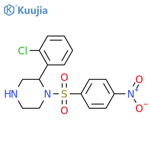 2-(2-Chlorophenyl)-1-(4-nitrobenzenesulfonyl)piperazine structure