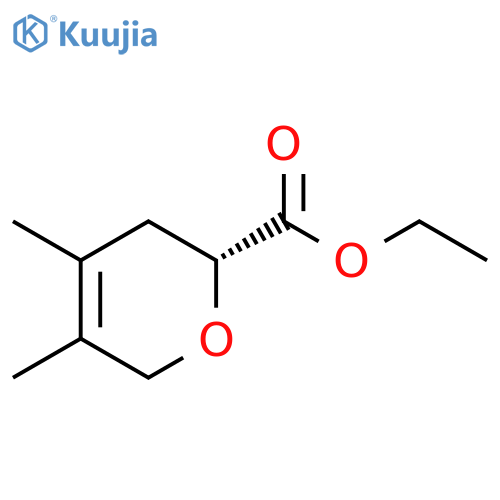 2H-Pyran-2-carboxylic acid, 3,6-dihydro-4,5-dimethyl-, ethyl ester, (2R)- structure