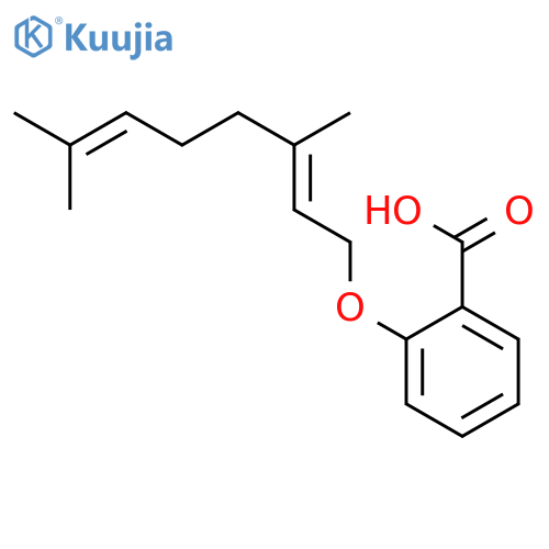 Benzoic acid, 2-[[(2E)-3,7-dimethyl-2,6-octadienyl]oxy]- structure