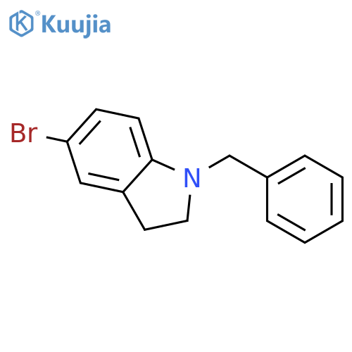 1H-Indole, 5-bromo-2,3-dihydro-1-(phenylmethyl)- structure