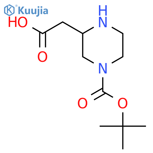 2-(4-tert-butoxycarbonylpiperazin-2-yl)acetic acid structure