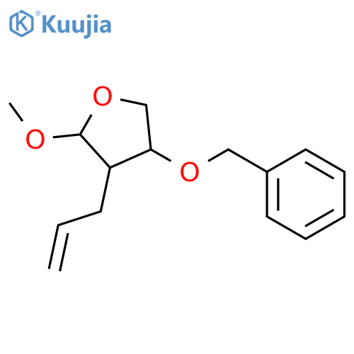 Furan, tetrahydro-2-methoxy-4-(phenylmethoxy)-3-(2-propenyl)- structure