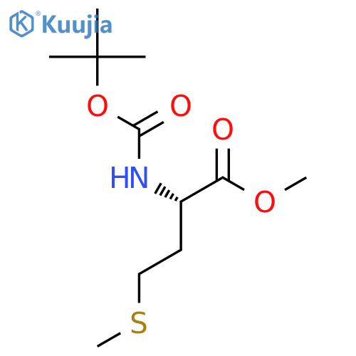 Methionine, N-[(1,1-dimethylethoxy)carbonyl]-, methyl ester structure