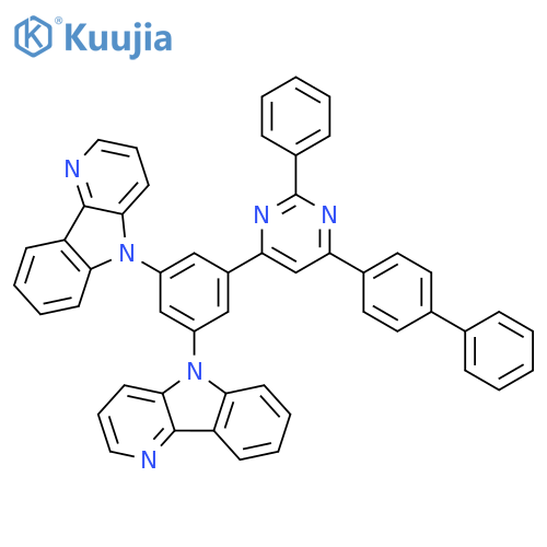 5H-Pyrido[3,2-b]indole, 5,5'-[5-(6-[1,1'-biphenyl]-4-yl-2-phenyl-4-pyrimidinyl)-1,3-phenylene]bis- structure