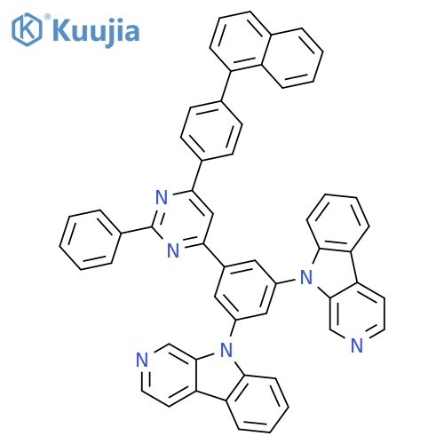 9H-Pyrido[3,4-b]indole, 9,9'-[5-[6-[4-(1-naphthalenyl)phenyl]-2-phenyl-4-pyrimidinyl]-1,3-phenylene]bis- structure
