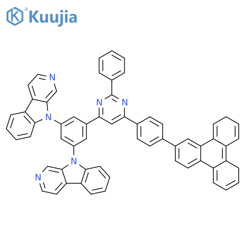 9H-Pyrido[3,4-b]indole, 9,9'-[5-[2-phenyl-6-[4-(2-triphenylenyl)phenyl]-4-pyrimidinyl]-1,3-phenylene]bis- structure