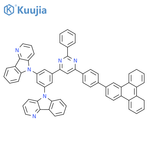 5H-Pyrido[3,2-b]indole, 5,5'-[5-[2-phenyl-6-[4-(2-triphenylenyl)phenyl]-4-pyrimidinyl]-1,3-phenylene]bis- structure