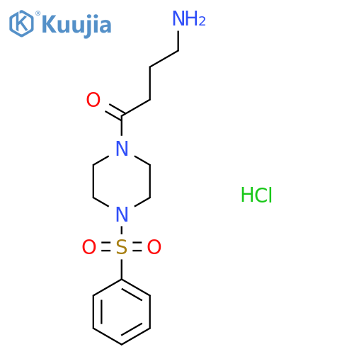 4-Amino-1-[4-(benzenesulfonyl)piperazin-1-yl]butan-1-one;hydrochloride structure