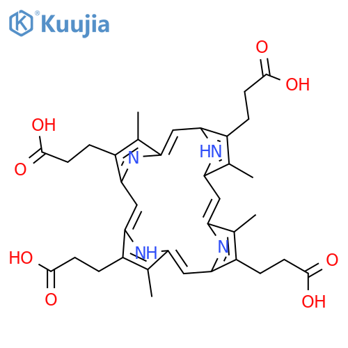 21H,23H-Porphine-2,7,13,18-tetrapropanoicacid, 3,8,12,17-tetramethyl- structure