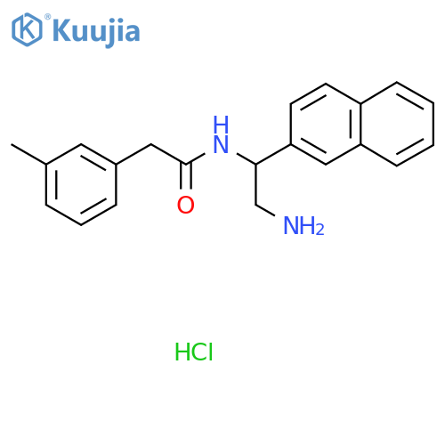 N-(2-Amino-1-naphthalen-2-ylethyl)-2-(3-methylphenyl)acetamide;hydrochloride structure