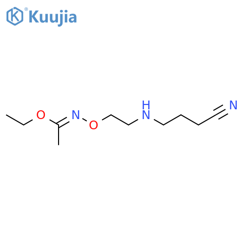 Ethanimidic acid, N-[2-[(3-cyanopropyl)amino]ethoxy]-, ethyl ester structure