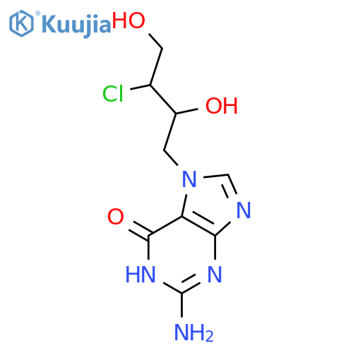 2-Amino-7-(3-chloro-2,4-dihydroxybutyl)-3,7-dihydro-6H-purin-6-one structure