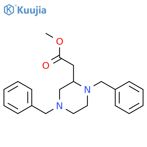 2-Piperazineaceticacid, 1,4-bis(phenylmethyl)-, methyl ester structure