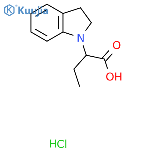 2-(2,3-Dihydroindol-1-yl)butanoic acid;hydrochloride structure
