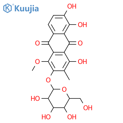 1,2,4,5,6-Pentahydroxy-3-methylanthraquinone; 1-Me ether, 2-O-β-D-glucopyranoside structure