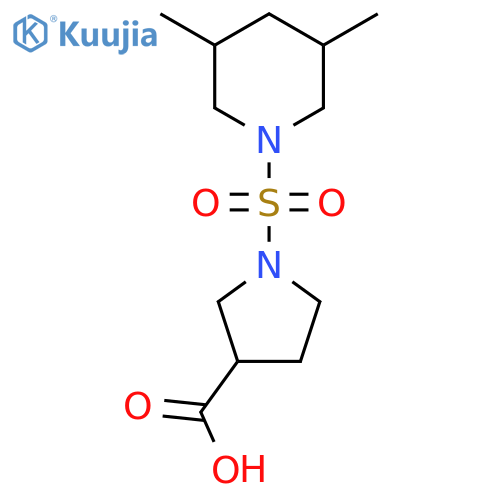 1-[(3,5-Dimethylpiperidin-1-YL)sulfonyl]pyrrolidine-3-carboxylic acid structure