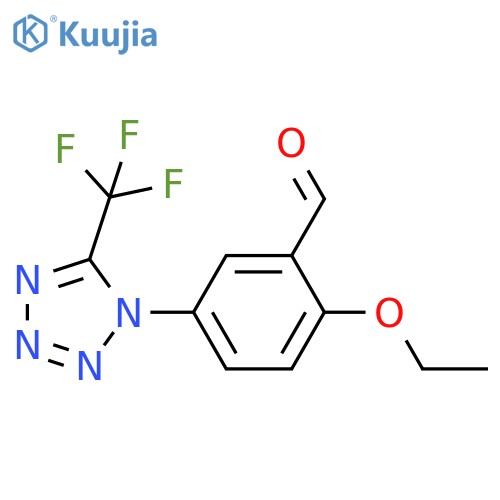 Benzaldehyde, 2-ethoxy-5-[5-(trifluoromethyl)-1H-tetrazol-1-yl]- structure