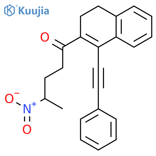 1-Pentanone, 1-[3,4-dihydro-1-(phenylethynyl)-2-naphthalenyl]-4-nitro- structure