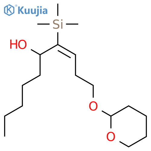 3-Decen-5-ol, 1-[(tetrahydro-2H-pyran-2-yl)oxy]-4-(trimethylsilyl)- structure
